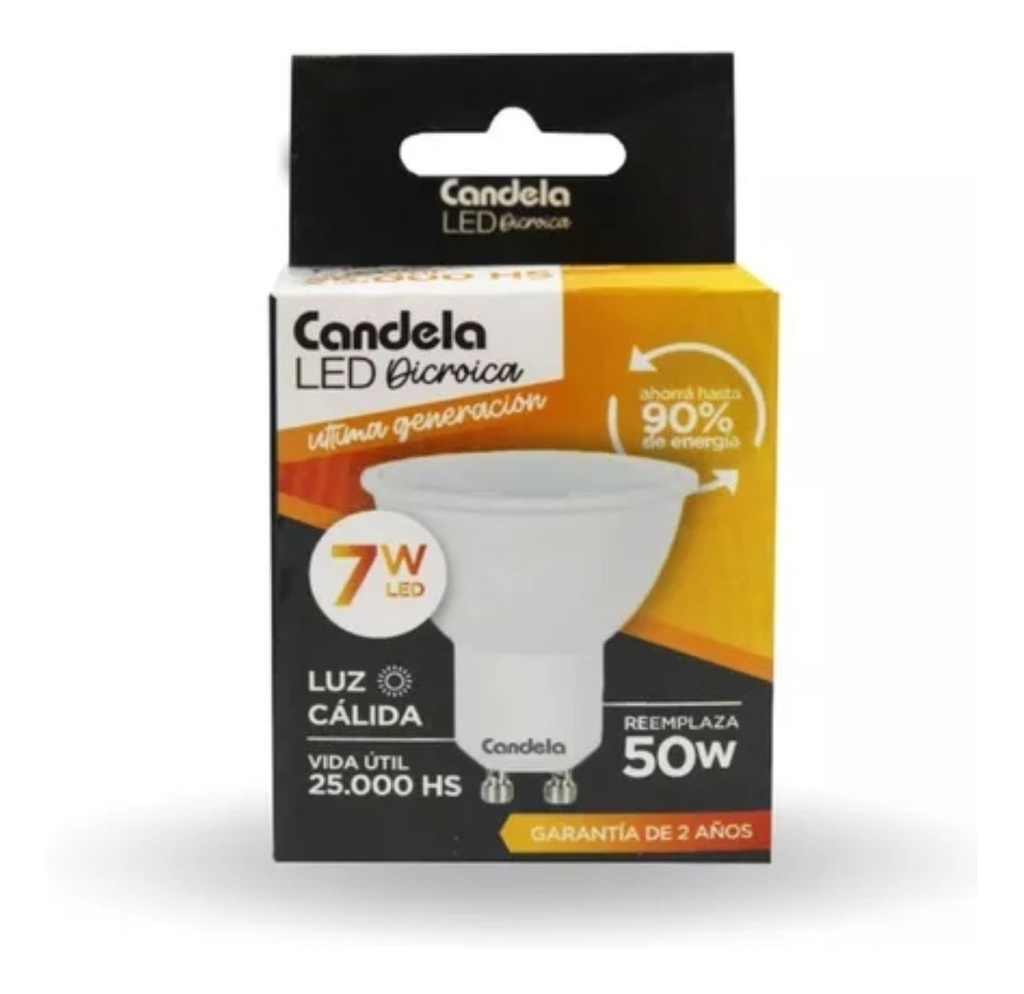 LAMPARA LED DICROICA 7W LC GU10 - CANDELA - 6814