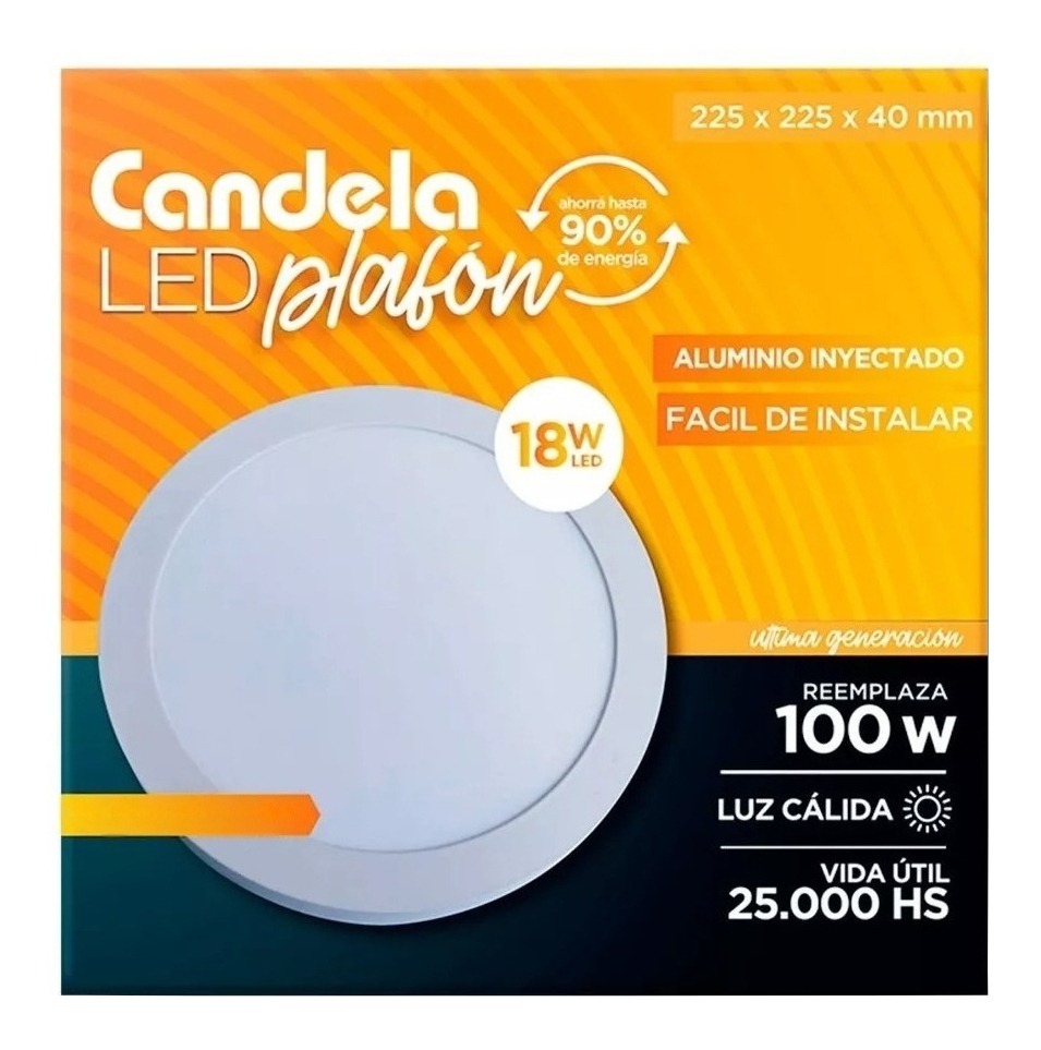 PLAFON LED REDONDO 18W LC - CANDELA - 6834