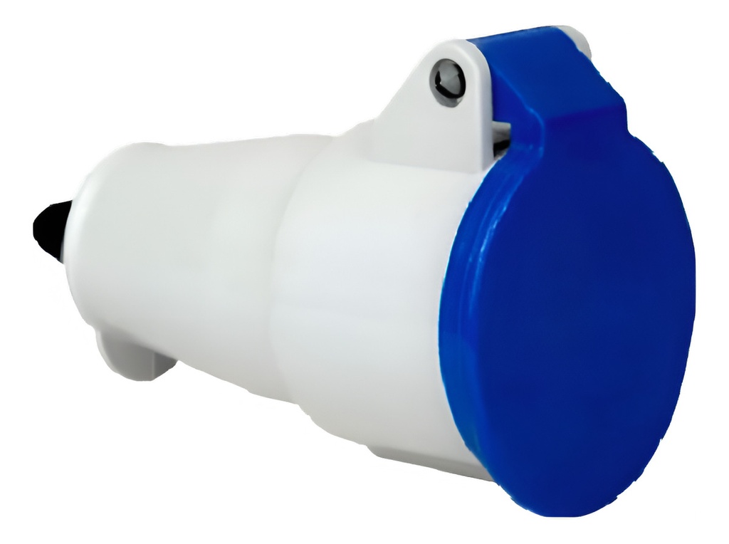 ACOPLE 2P+T 16A 200/250V 6H IP44 AZUL STECK - N3056