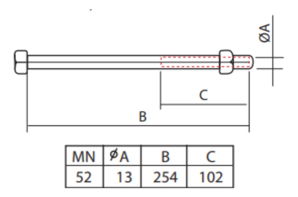 BULON 1/2X254MM MN52 - MN52