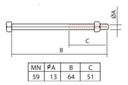 BULON 1/2X65MM MN59 - MN59