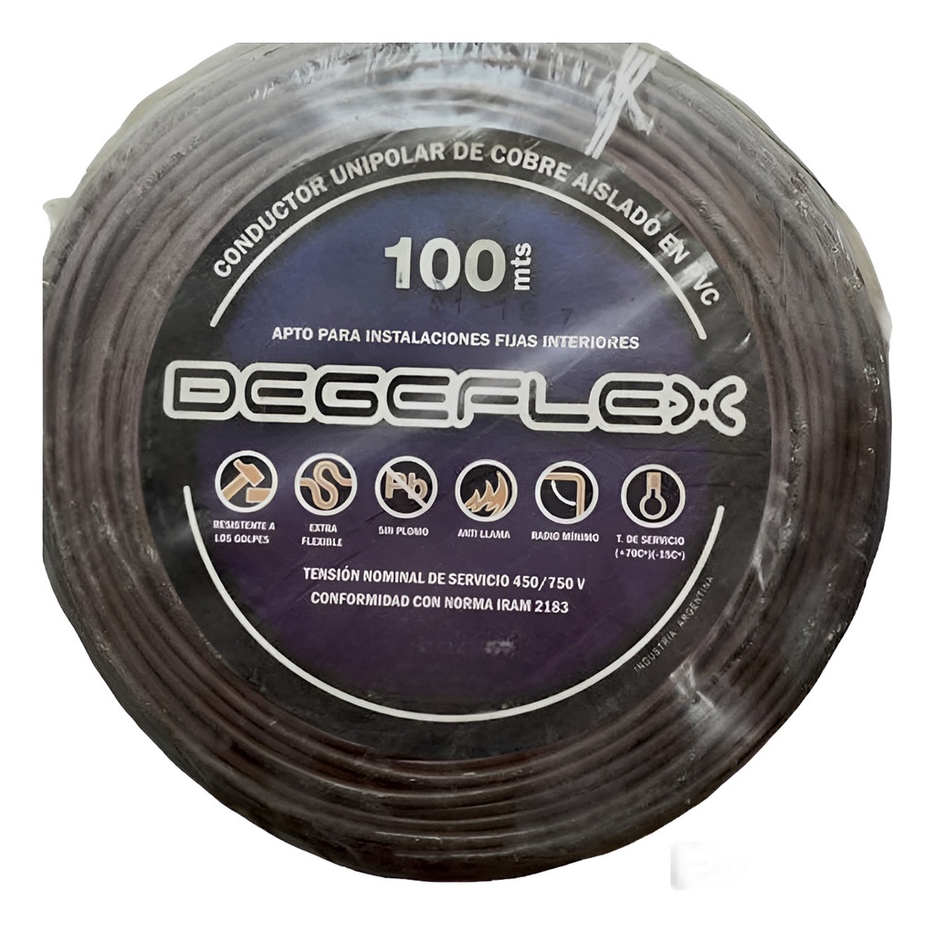 CABLE UNIPOLAR CU  1X1,5 MARRON X 100 MTS DEGEFLEX - DF052