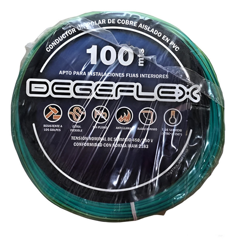 CABLE UNIPOLAR CU 1X16 ROJO X 100 MTS DEGEFLEX - DF033