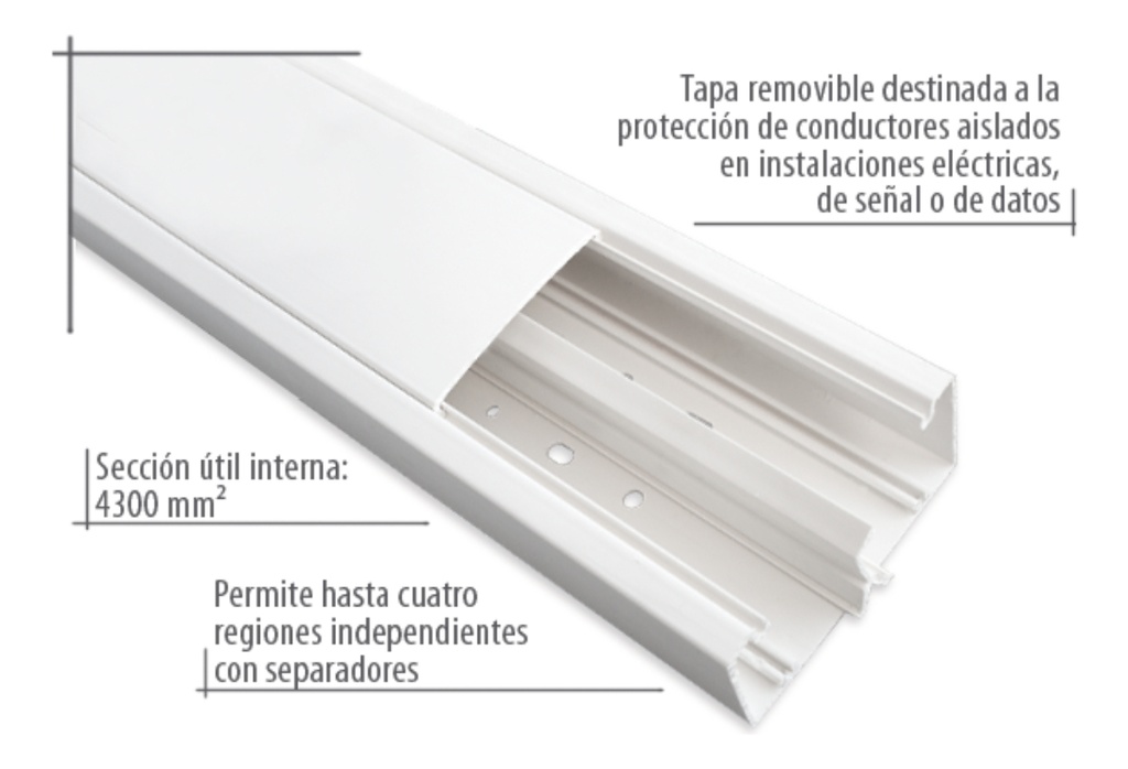 Cablecanal 100x50 X2m Kalop Blanco Kl04500 (sin Separador)