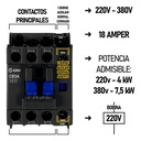 CONTACTOR 3P  18A 1NA+1NC 24VCA BAW - CB3A1811B7