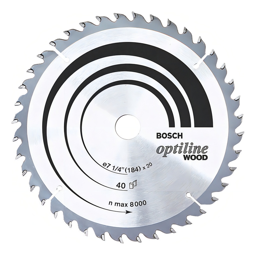 DISCO SIERRA CIRCULAR 184MM 7 1/4" 40 D MADERA BOSCH - 2608640847