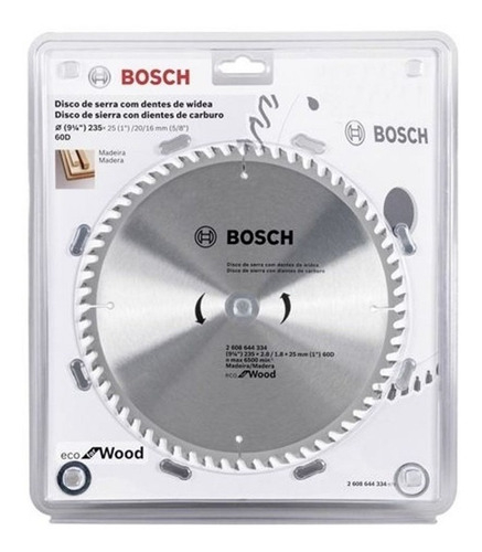 DISCO SIERRA CIRCULAR 235MM 9 1/4" 60 D MADERA BOSCH - 2608644334