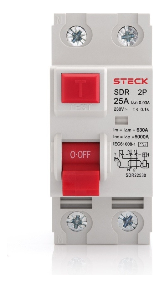 DISYUNTOR 2X63A 30MA 230V STECK - SDR26330