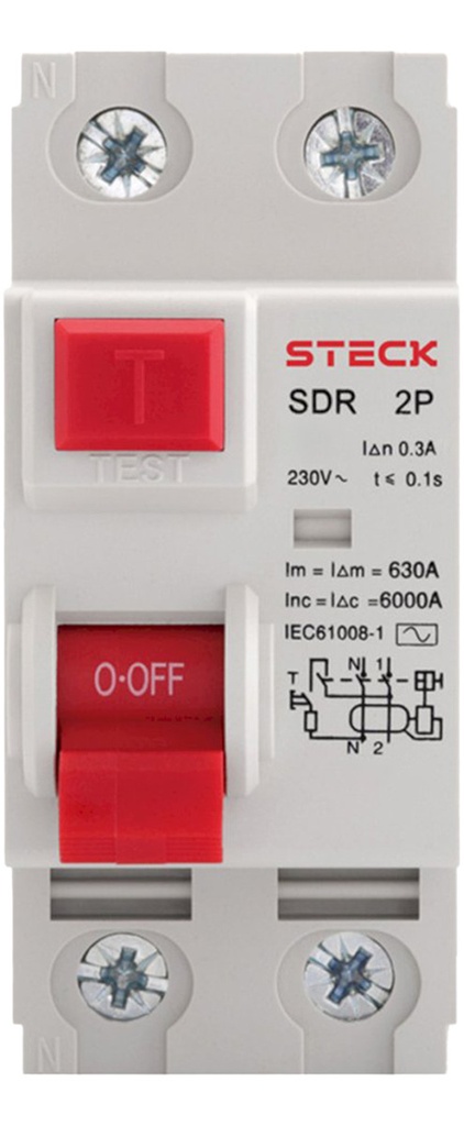 DISYUNTOR 2X63A 30MA 230V STECK - SDR26330