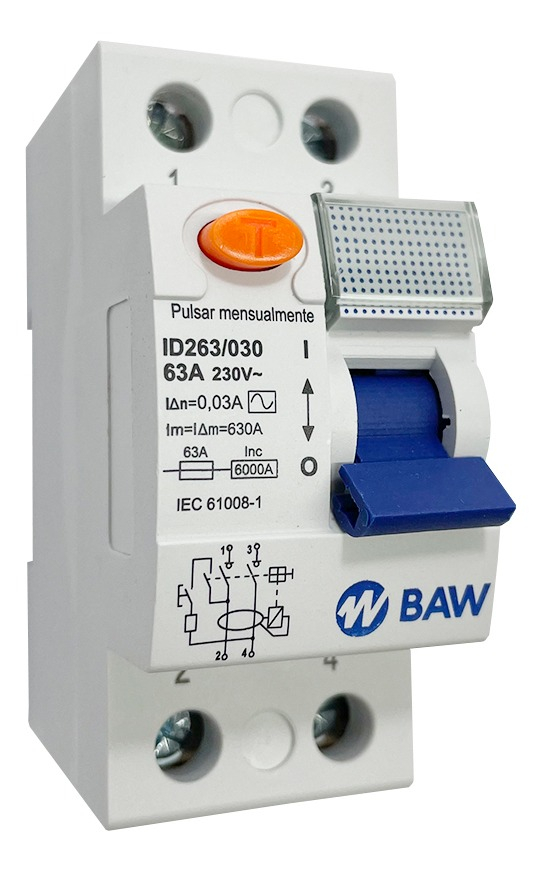DISYUNTOR 2X63A 30MA AC BAW - ID263/030