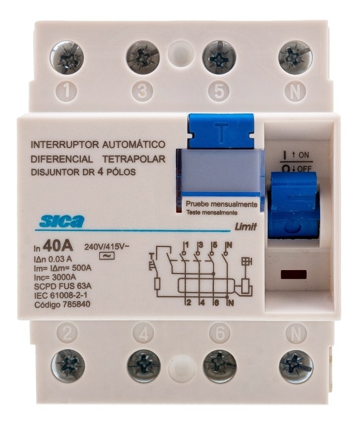DISYUNTOR 4X40A 30MA 230V SICA - 785840
