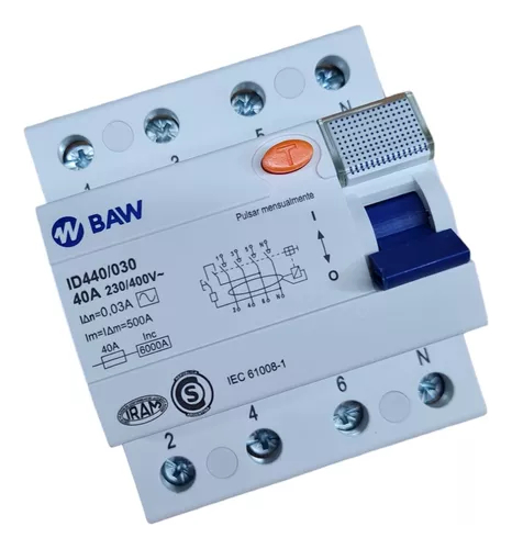 DISYUNTOR 4X40A 30MA AC BAW - ID440/030