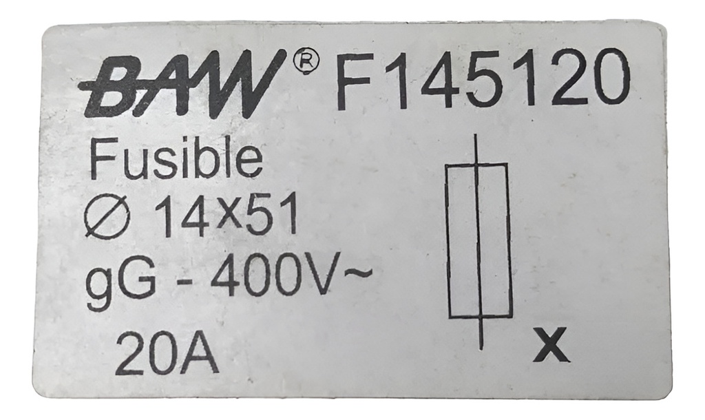 FUSIBLE CERAMICO 14X51MM 20A GL. BAW - F145120