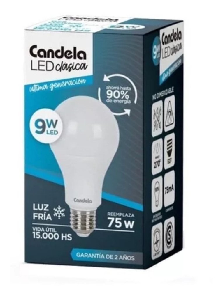 LAMPARA LED A60  9W LD E27 - CANDELA - 6518