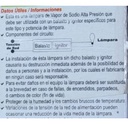 LAMPARA SODIO  70W E27 OVOIDAL (D) SYLVANIA - LA2000