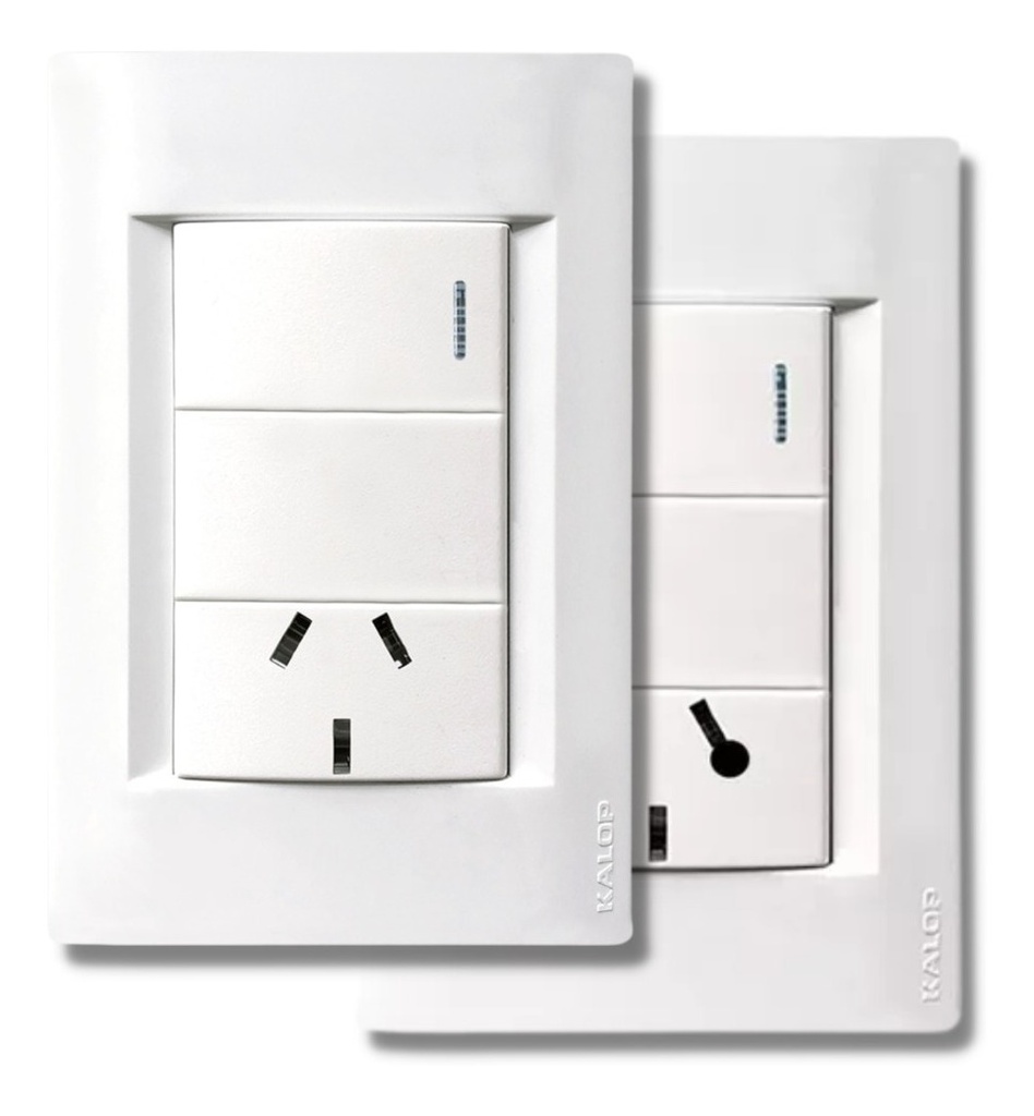 LLAVE CIVIL 1 PUNTO Y TOMA BLANCO KALOP - KL40754