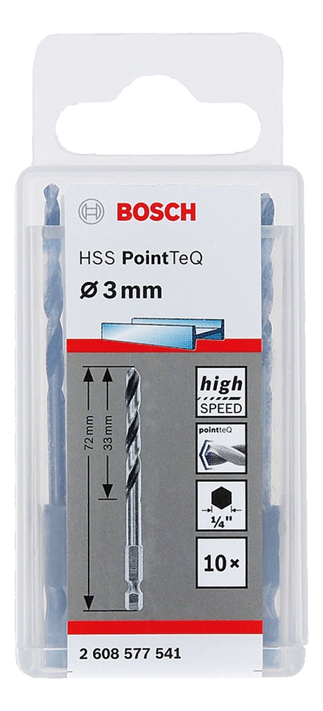 MECHA HSS  3MM METAL X 10 U BOSCH - 2608577541
