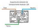 Modulo Toma 10a Negro Kalop - Kd40246