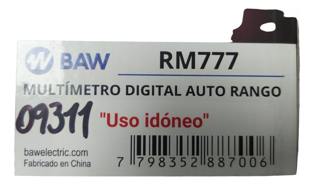 MULTIMETRO TRMS 750VCA 1000VCC BAW - RM777