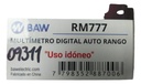 MULTIMETRO TRMS 750VCA 1000VCC BAW - RM777