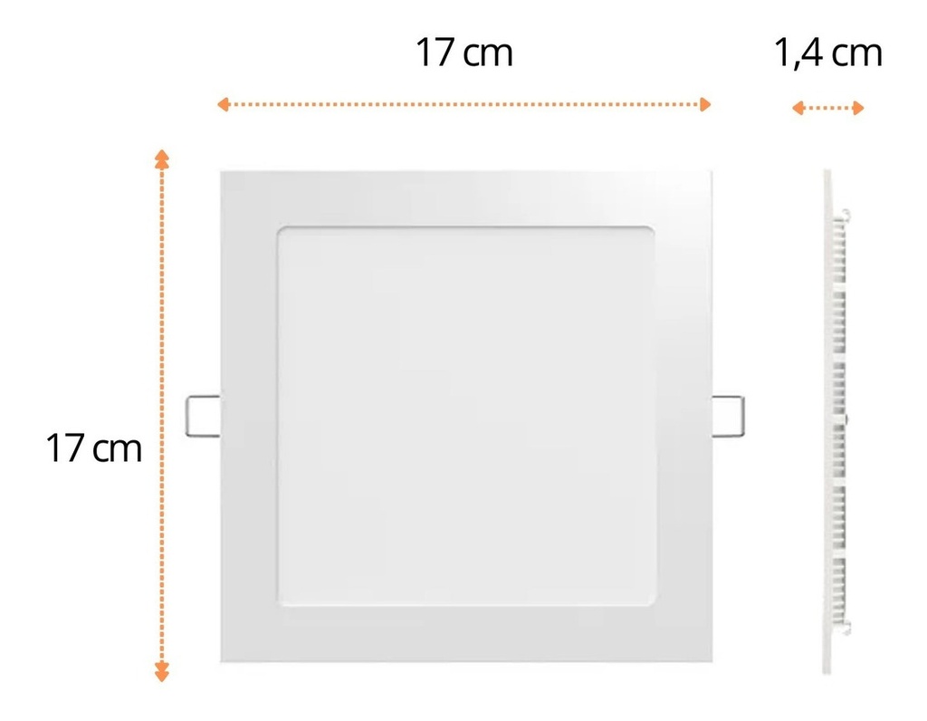 Plafón Led Cuadrado Candela   Embutir 12w Luz Fría