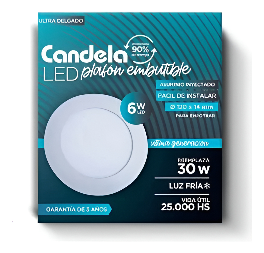 PANEL LED EMBUTIR REDONDO  6W LD - CANDELA - 6817