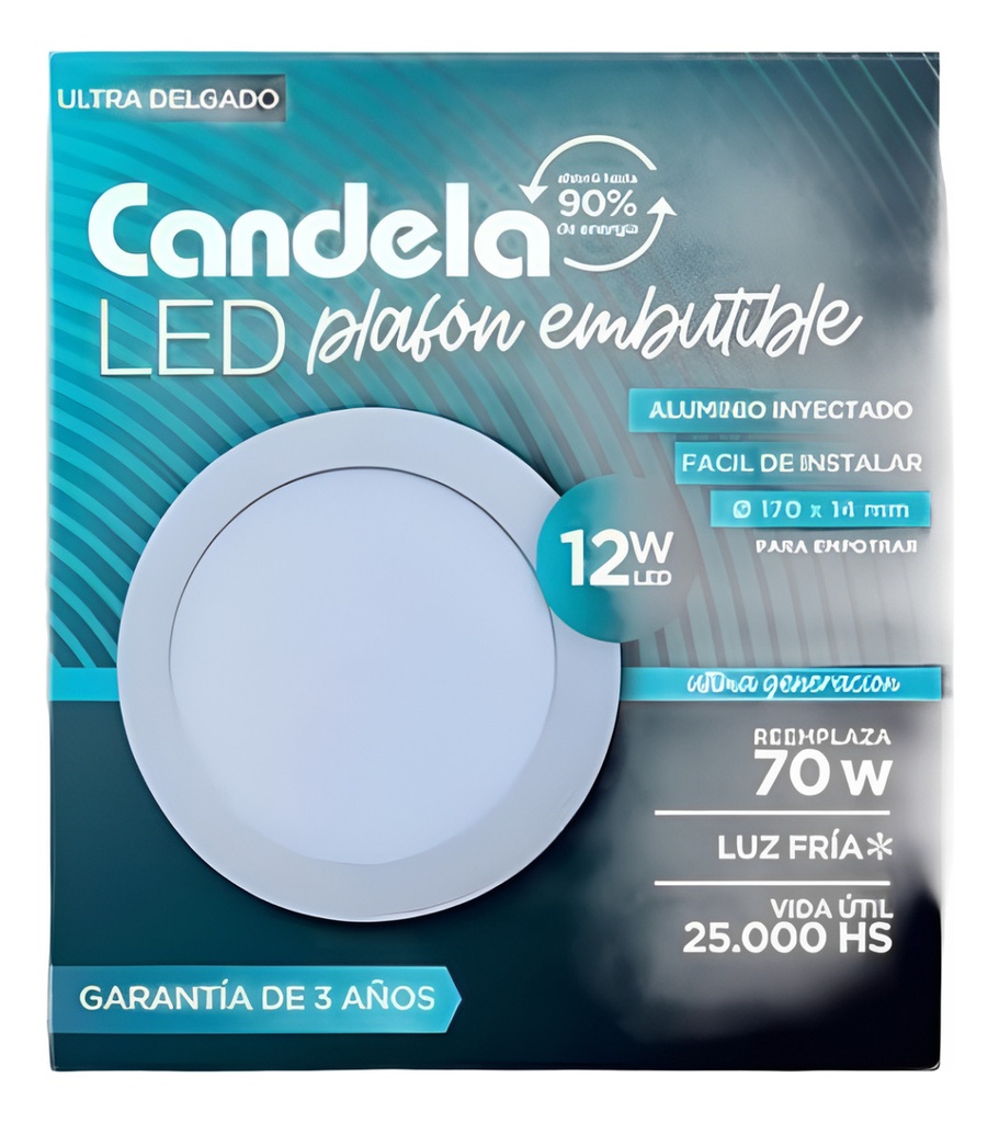 PANEL LED EMBUTIR REDONDO 12W LD - CANDELA - 6819
