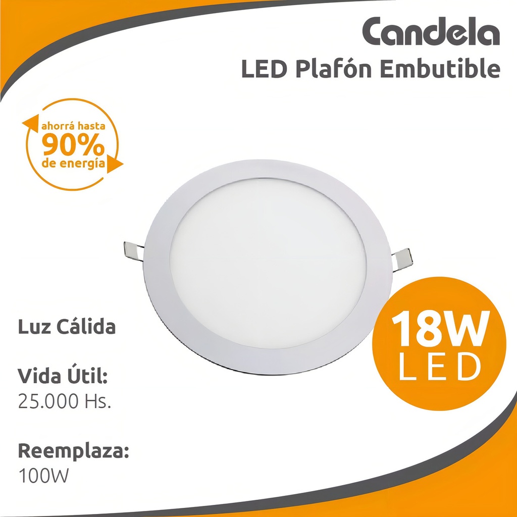 PANEL LED EMBUTIR REDONDO 18W LC - CANDELA - 6822