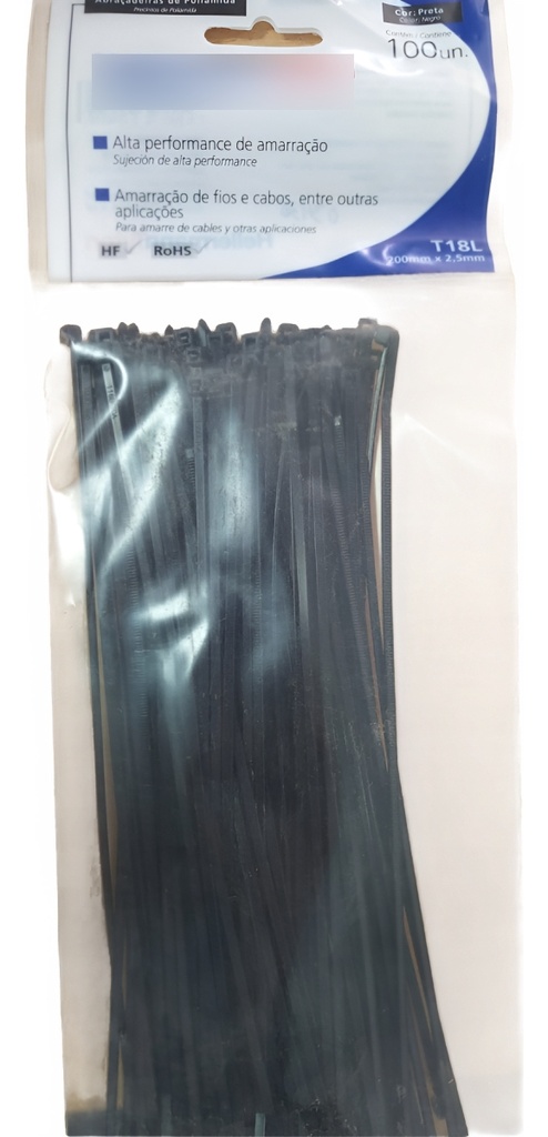Precinto Negro 200x2,5 Mm X 100un. Hellermann - T18l