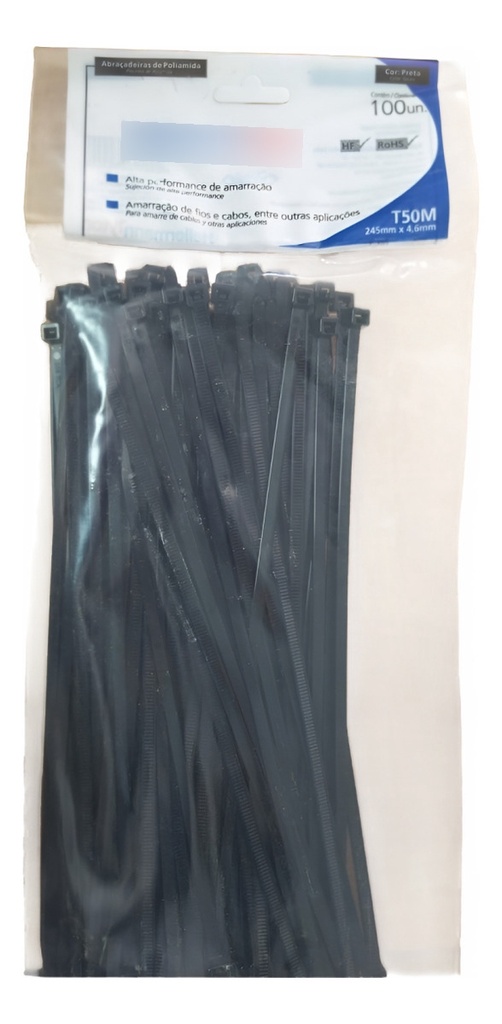 PRECINTO NEGRO  245 X 4,6 MM X 100 U HELLERMANN - T50M NE