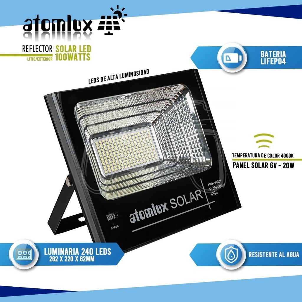 PROYECTOR LED SOLAR 100W ATOMLUX - SOLAR100W