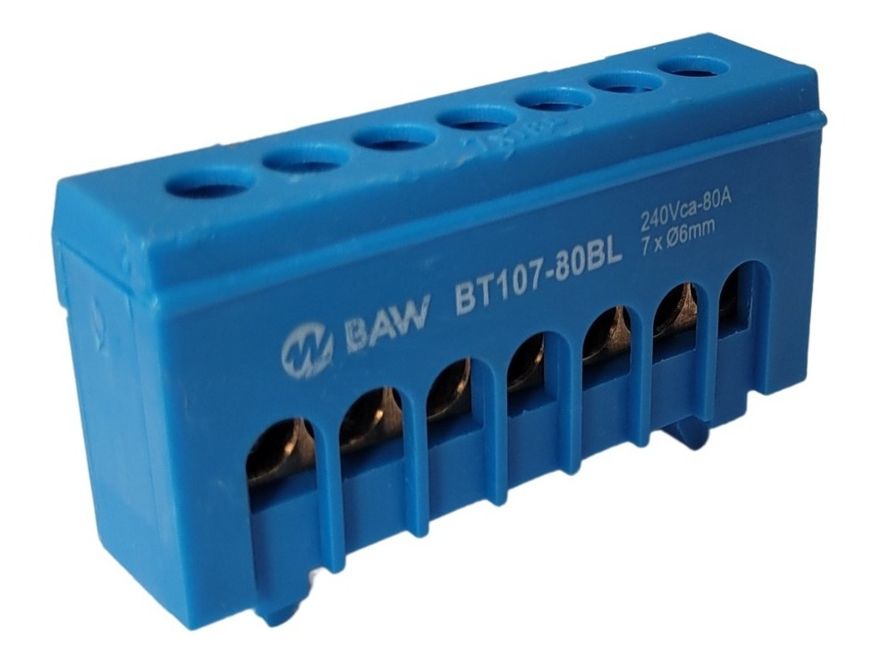 REPARTIDOR UNIPOLAR DIN 7X5,5MM 1,5-6MM AZUL BAW - BT107-80BL