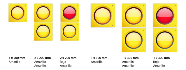 SEMAFORO LED 1X200MM AMARILLO COMPLETO TACUAR