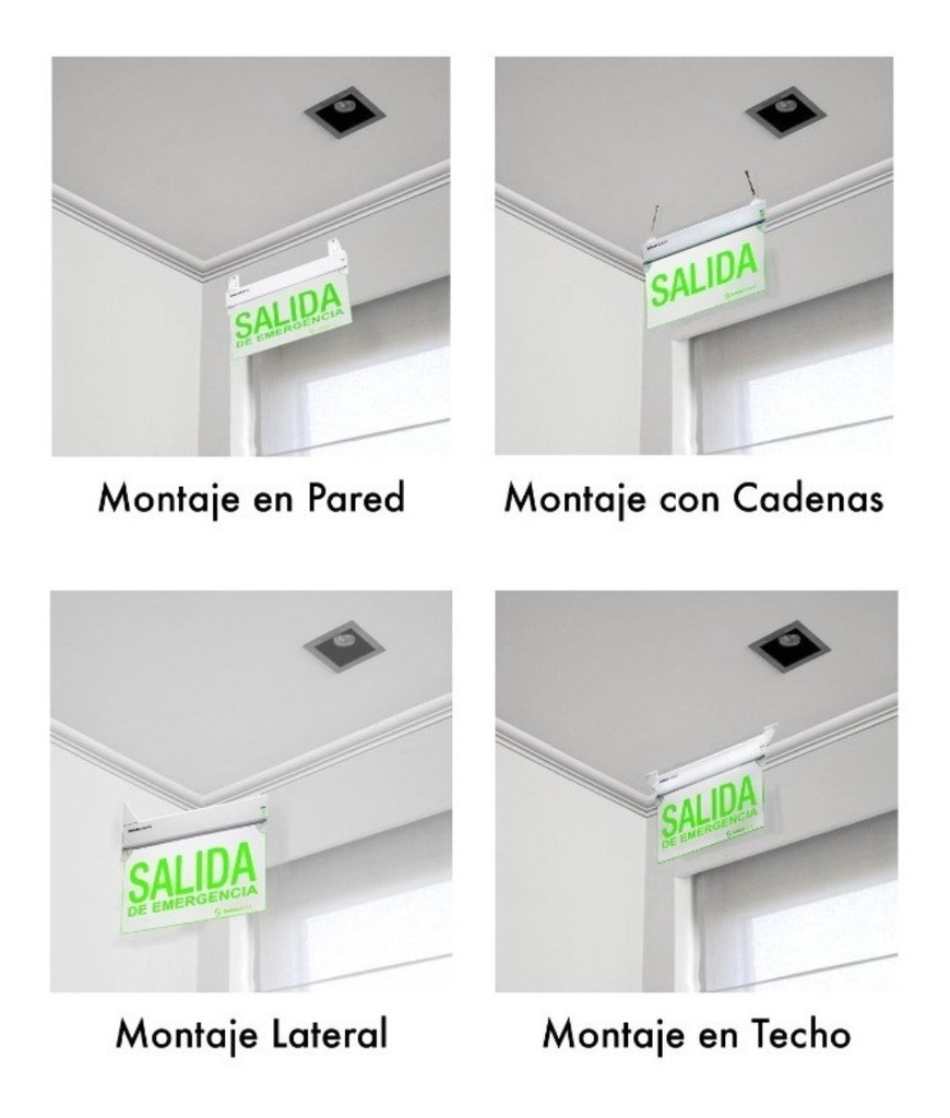 SEÑALIZADOR LED F. TRANSP. "SALIDA EMERGENCIA" GAMASONIC - GX-05CSPSE