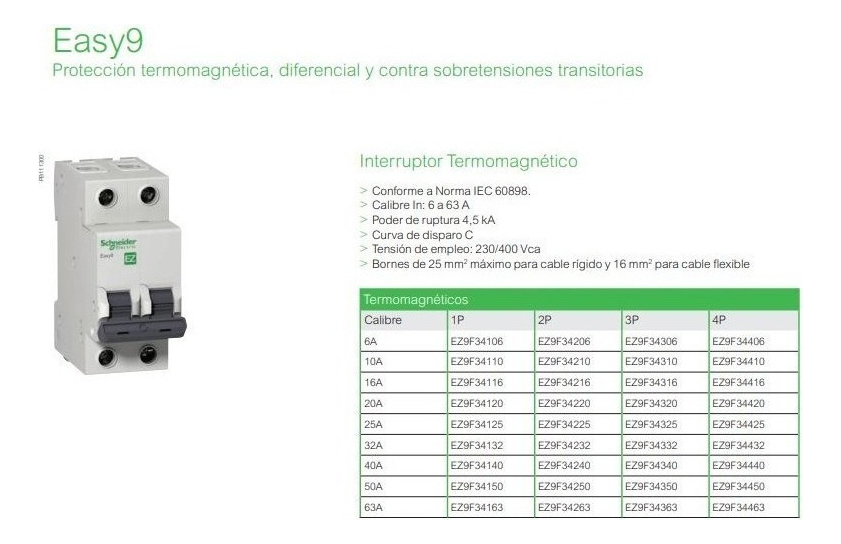 TERMICA 2X32A 4,5KA C SCHNEIDER - EZ9F34232