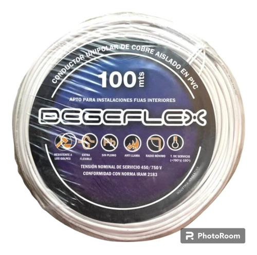CABLE UNIPOLAR CU  1X4 BLANCO X 100 MTS DEGEFLEX - DF006