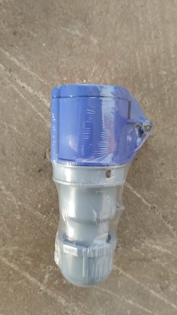 ACOPLE 2P+T 16A 200/250V 6H IP44 AZUL STECK - H3056