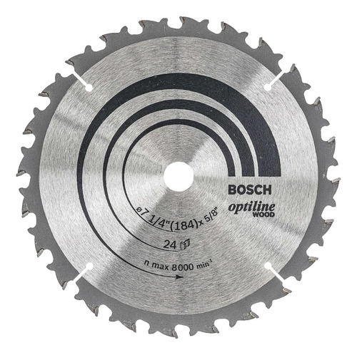 [10084] DISCO SIERRA CIRCULAR 184MM 7 1/4" 24 D OPTI MADERA BOSCH - 2608640846