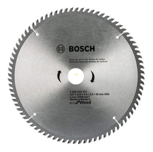 [10114] DISCO SIERRA CIRCULAR 254MM 10" 80 D ECO MADERA BOSCH - 2608644337