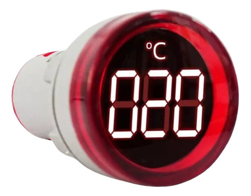[8523] MINI TERMOMETRO DIGITAL -20º + 199ºC 50-380VCA 22MM ROJO BAW - B8ETM974Q