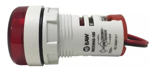 [8696] MINI VOLTIMETRO 22MM 80-500VCA ROJO BAW - B8EKW4S-100