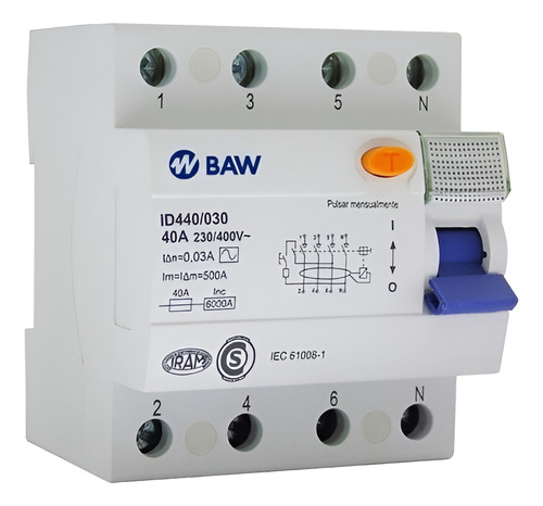 [603] DISYUNTOR 4X40A 30MA AC BAW - ID440/030