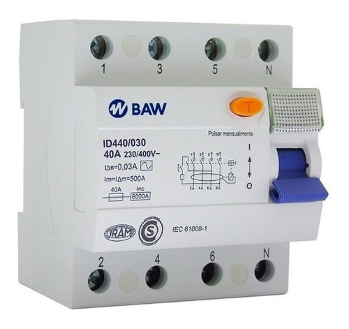 [605] DISYUNTOR 4X63A 30MA AC BAW - ID463/030