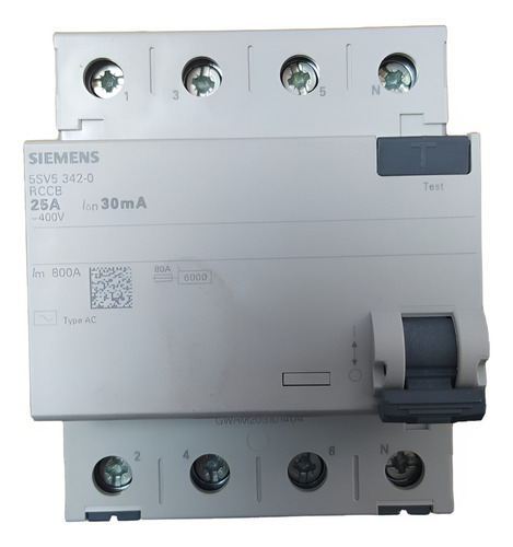 [5895] DISYUNTOR 4X25A 30MA AC SIEMENS - 5SV5342-0