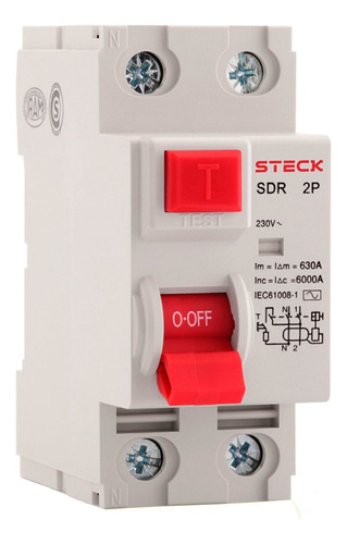 [6277] DISYUNTOR 2X63A 30MA 230V STECK - SDR26330