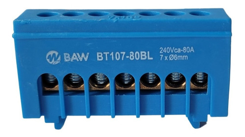 [8396] REPARTIDOR UNIPOLAR DIN 7X5,5MM 1,5-6MM AZUL BAW - BT107-80BL