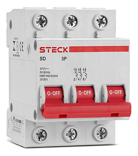 [6594] TERMICA 3X6A C 3KA STECK - SDD63C06