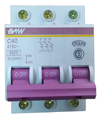 [8430] TERMICA 3X40A 4,5KA CURVA C BAW - K43C40