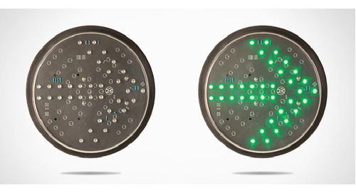 [9432] SEMAFORO LED 1X200MM FLECHA VERDE COMPLETO TACUAR